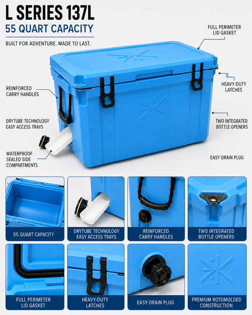 137L Blue — L Series 55-Quart Cooler
