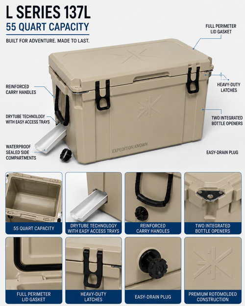 137L Tan— L Series 55-Quart Cooler